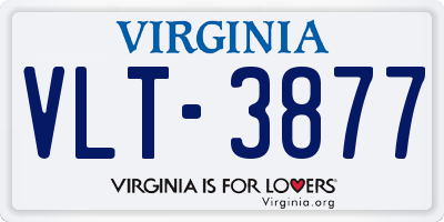 VA license plate VLT3877