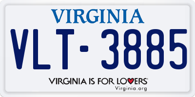 VA license plate VLT3885