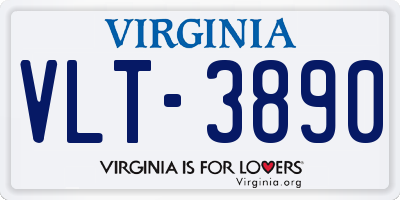 VA license plate VLT3890