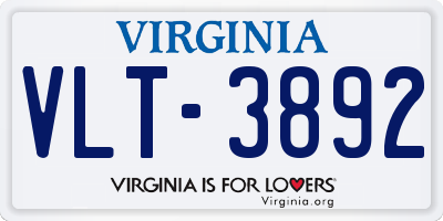 VA license plate VLT3892
