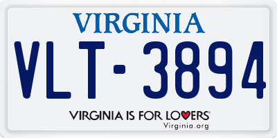 VA license plate VLT3894
