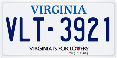 VA license plate VLT3921