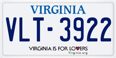 VA license plate VLT3922