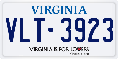 VA license plate VLT3923