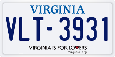 VA license plate VLT3931