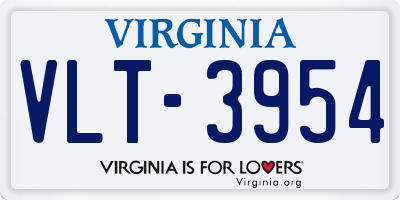 VA license plate VLT3954