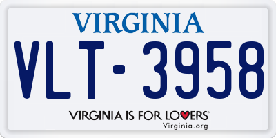 VA license plate VLT3958