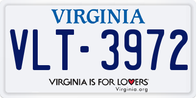 VA license plate VLT3972