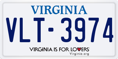 VA license plate VLT3974