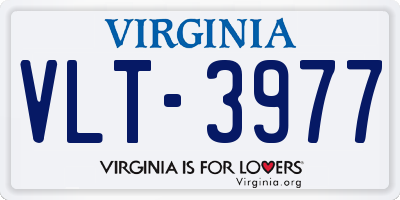 VA license plate VLT3977