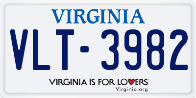 VA license plate VLT3982