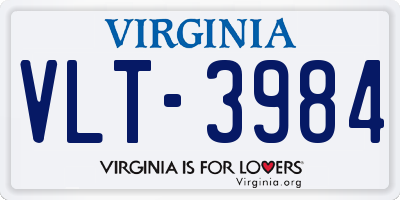VA license plate VLT3984
