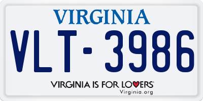VA license plate VLT3986