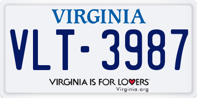 VA license plate VLT3987