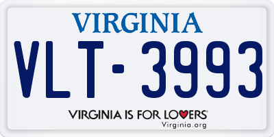 VA license plate VLT3993