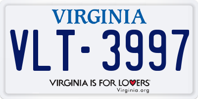 VA license plate VLT3997