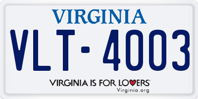 VA license plate VLT4003