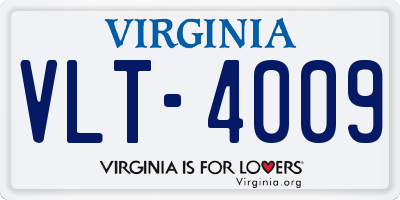 VA license plate VLT4009