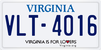 VA license plate VLT4016