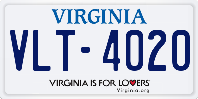 VA license plate VLT4020