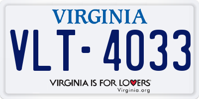 VA license plate VLT4033