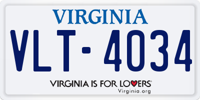 VA license plate VLT4034