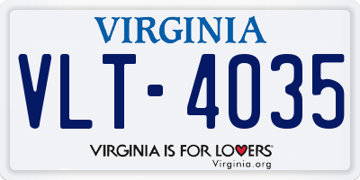 VA license plate VLT4035