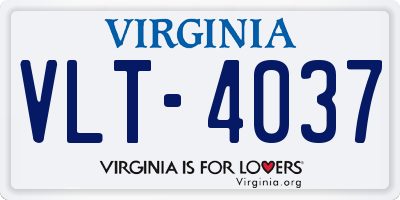 VA license plate VLT4037