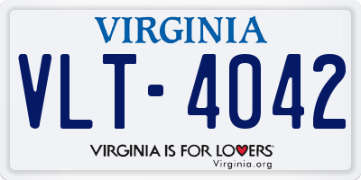 VA license plate VLT4042