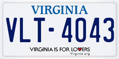 VA license plate VLT4043