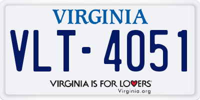 VA license plate VLT4051