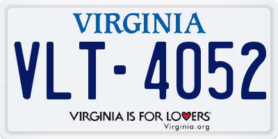 VA license plate VLT4052
