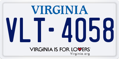 VA license plate VLT4058