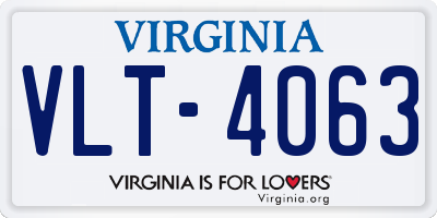 VA license plate VLT4063