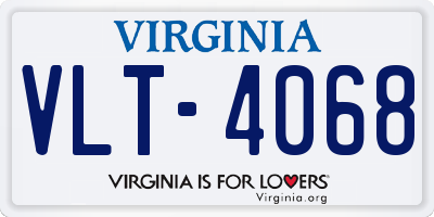 VA license plate VLT4068
