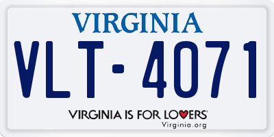 VA license plate VLT4071