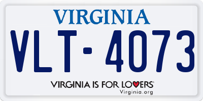 VA license plate VLT4073