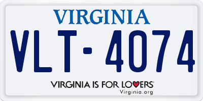 VA license plate VLT4074
