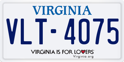 VA license plate VLT4075
