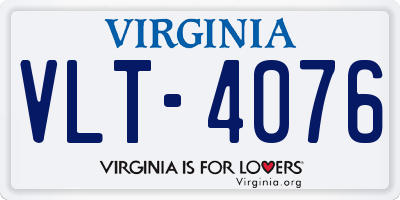 VA license plate VLT4076