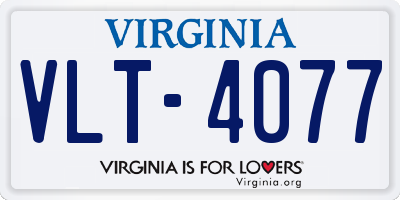 VA license plate VLT4077