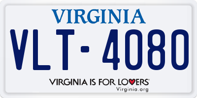 VA license plate VLT4080