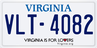 VA license plate VLT4082