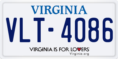 VA license plate VLT4086