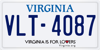 VA license plate VLT4087