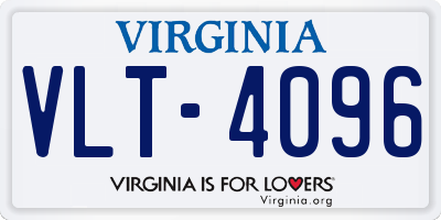 VA license plate VLT4096