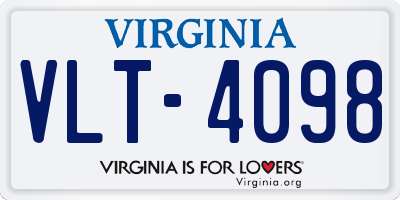 VA license plate VLT4098