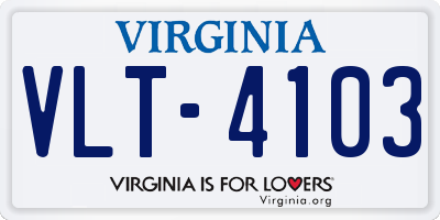 VA license plate VLT4103