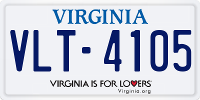 VA license plate VLT4105