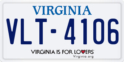 VA license plate VLT4106